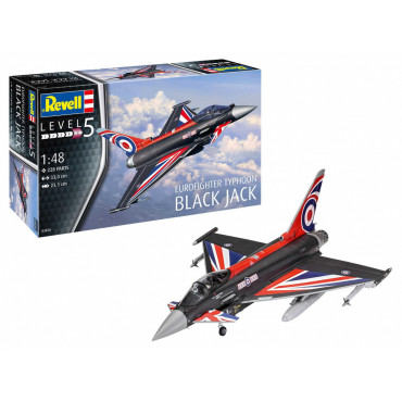 KIT PARA MONTAR REVELL EUROFIGHTER TYPHOON BLACK JACK 1/48 228 PEÇAS REV 03820